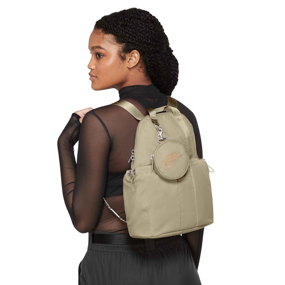 Nike Khaki Backpack with Chain Accents
